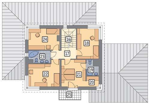 Rzut piętra POW. 83,0 m²