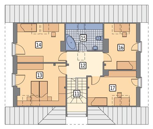 Rzut poddasza POW. 90,4 m²