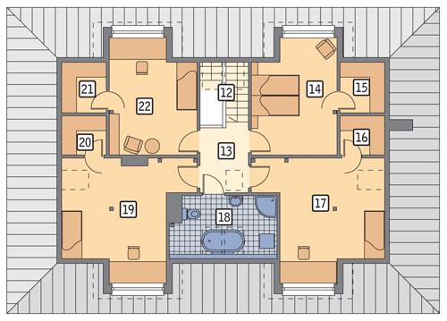 Rzut poddasza POW. 104,7 m²