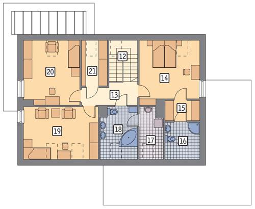 Rzut poddasza POW. 92,5 m²