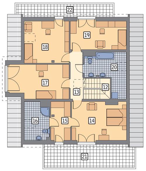 Rzut poddasza POW. 146,6 m²