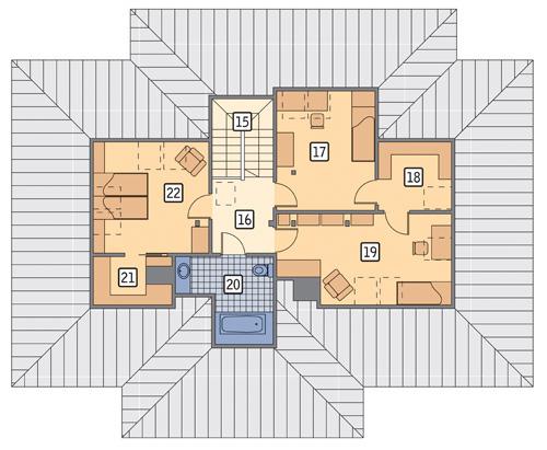 Rzut poddasza POW. 77,6 m²