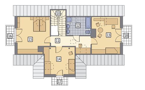 Rzut poddasza POW. 81,5 m²