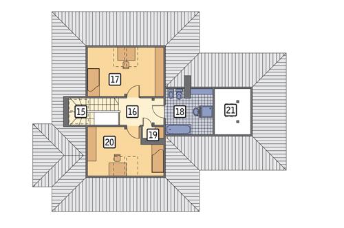 Rzut poddasza POW. 75,1 m²