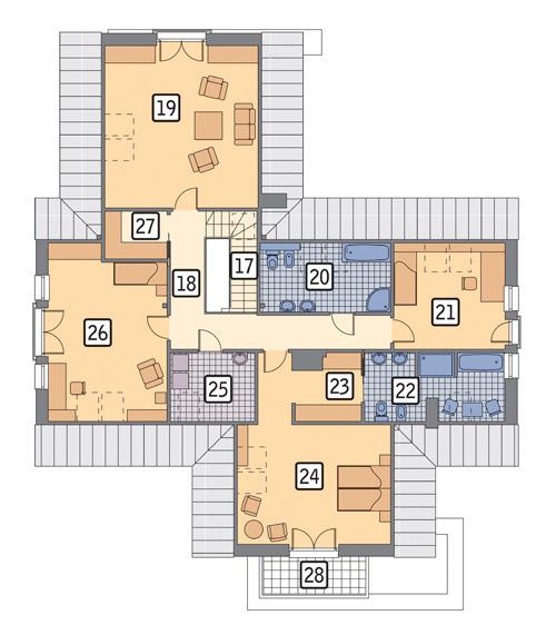 Rzut poddasza POW. 165,6 m²