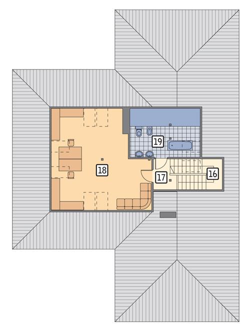 Rzut poddasza POW. 70,8 m²