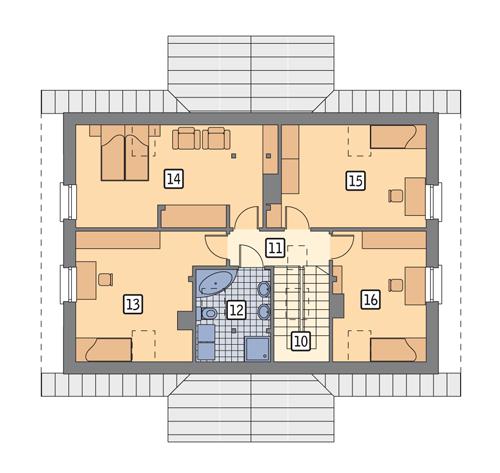 Rzut poddasza POW. 91,7 m²