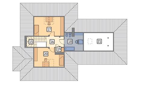 Rzut poddasza POW. 70,4 m²