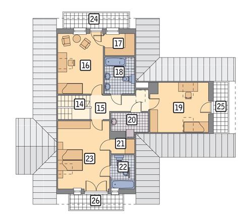 Rzut poddasza POW. 106,1 m²
