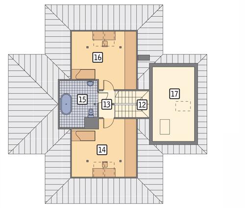 Rzut poddasza POW. 83,7 m²