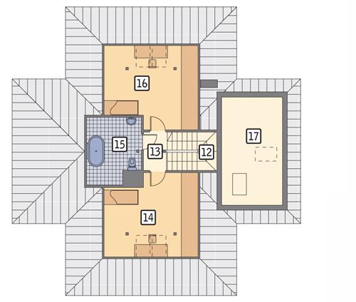 Rzut poddasza POW. 84,1 m²