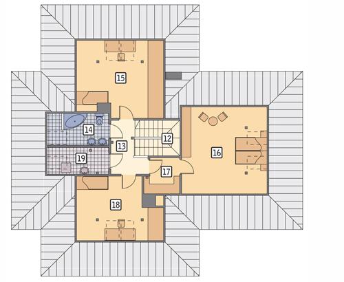 Rzut poddasza POW. 103,7 m²