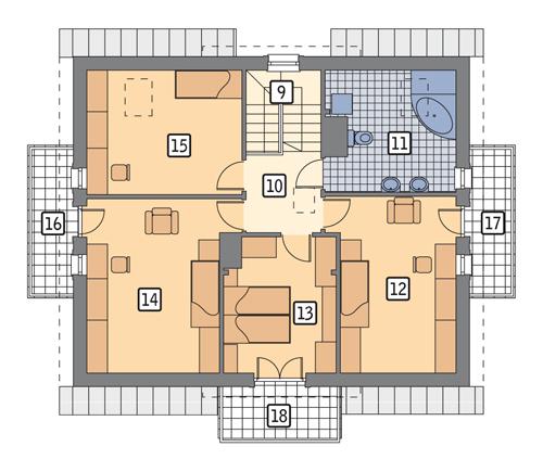 Rzut poddasza POW. 102,3 m²