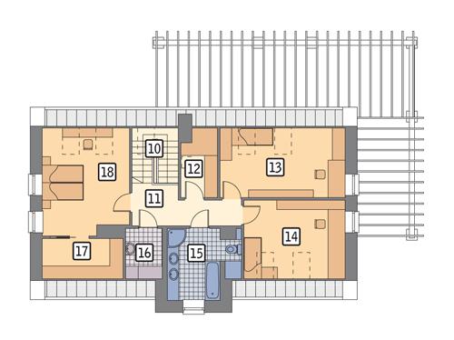 Rzut poddasza POW. 104,0 m²