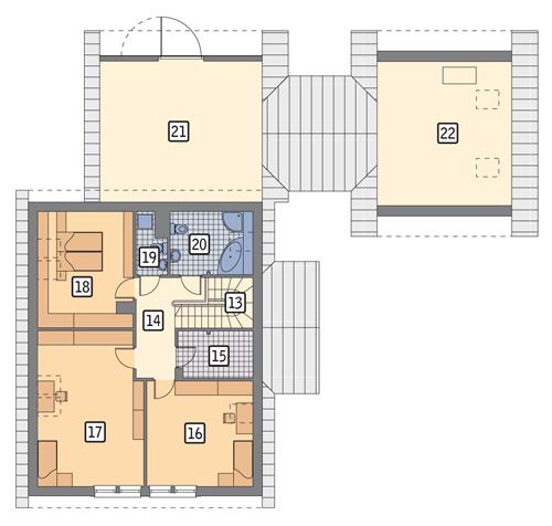 Rzut poddasza POW. 173,9 m²