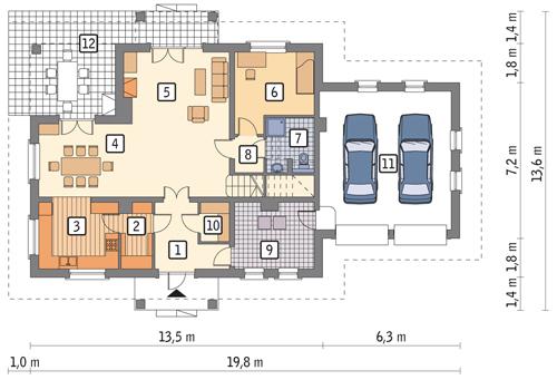 Rzut parteru POW. 137,1 m²