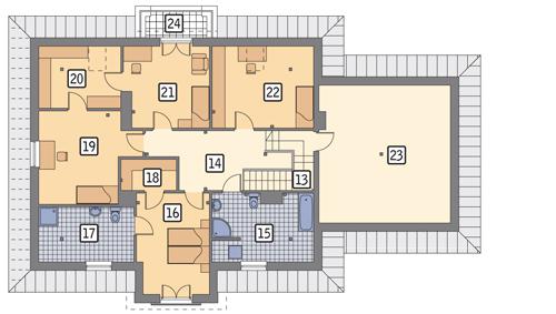 Rzut poddasza POW. 160,6 m²