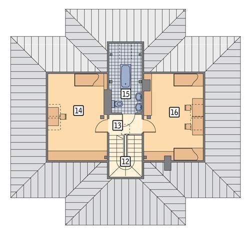 Rzut poddasza POW. 61,6 m²