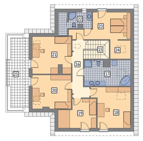Rzut poddasza POW. 148,8 m²