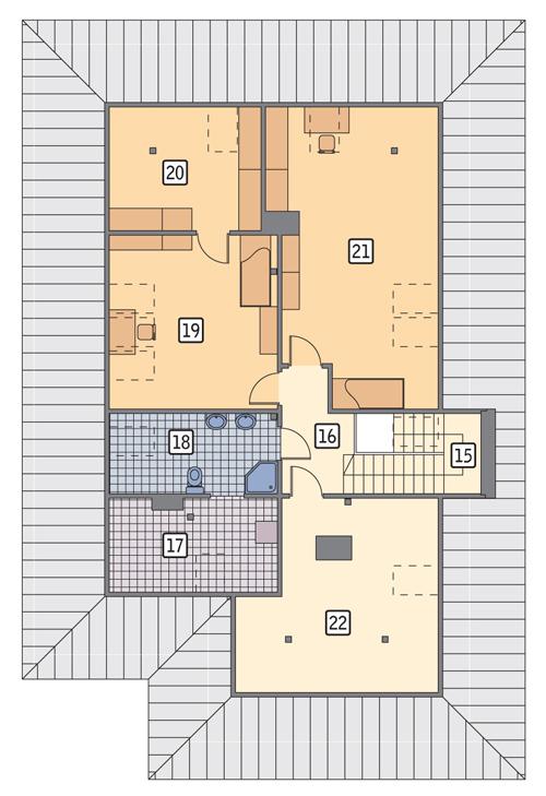 Rzut poddasza POW. 123,8 m²