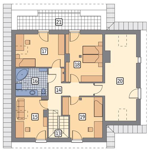 Rzut poddasza POW. 117,3 m²