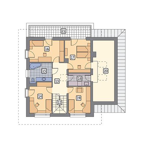 Rzut piętra POW. 122,5 m²