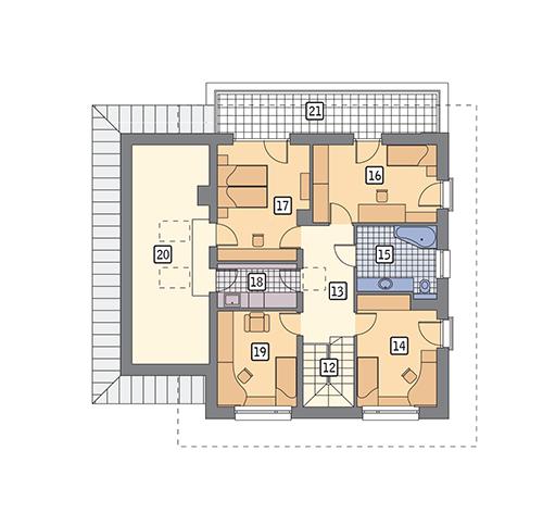 Rzut piętra lustro POW. 122,5 m²
