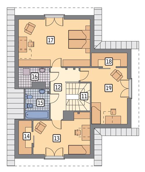Rzut poddasza POW. 88,6 m²