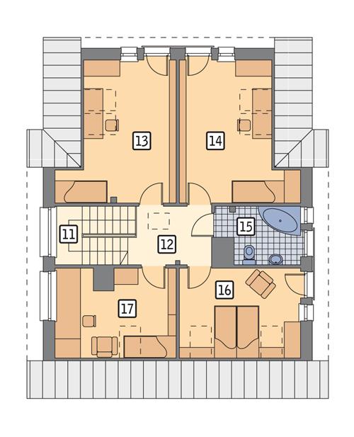 Rzut poddasza POW. 85,1 m²