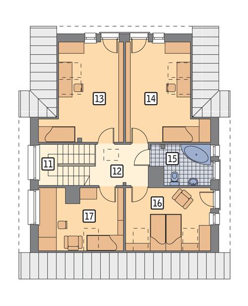 Rzut poddasza POW. 85,1 m²
