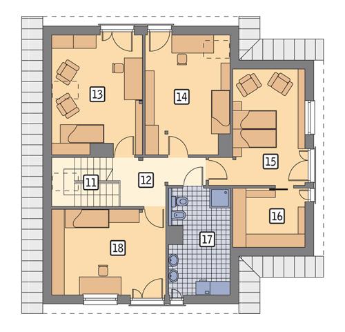 Rzut poddasza POW. 108,7 m²