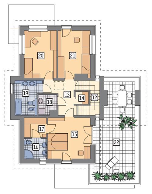 Rzut piętra POW. 108,5 m²