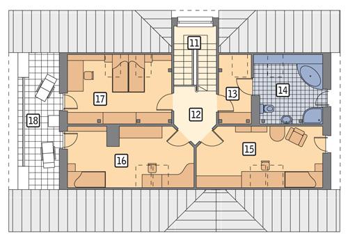 Rzut poddasza POW. 111,0 m²