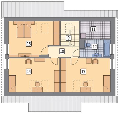 Rzut poddasza POW. 90,0 m²
