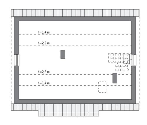 Rzut poddasza: do indywidualnej adaptacji (47,8 m2 powierzchni użytkowej)