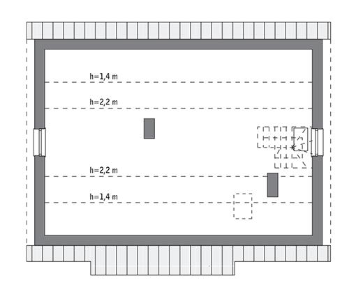 Rzut poddasza: do indywidualnej adaptacji (47,8 m2 powierzchni użytkowej)
