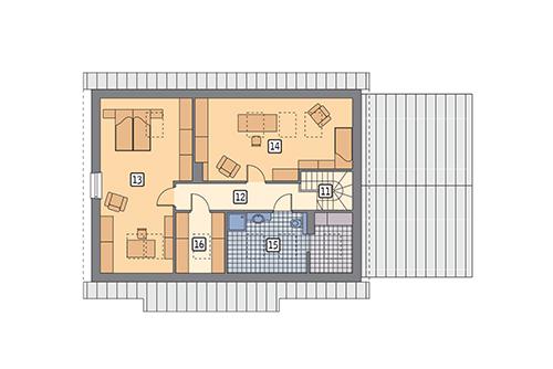 Rzut poddasza POW. 90,8 m²