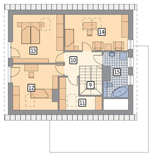 Rzut poddasza POW. 80,5 m²