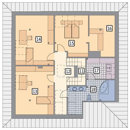 Rzut poddasza POW. 110,5 m²