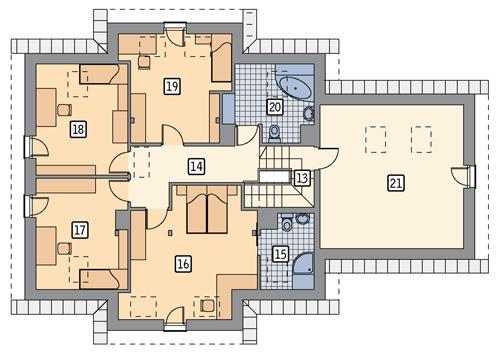 Rzut poddasza POW. 138,8 m²