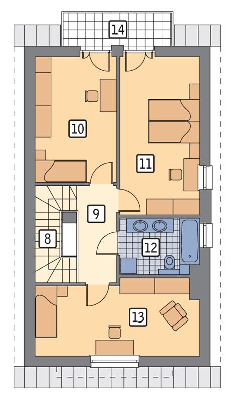 Rzut poddasza POW. 68,9 m²