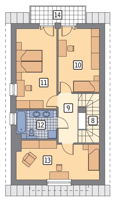 Rzut poddasza lustro POW. 68,9 m²