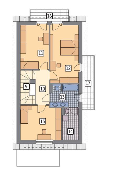 Rzut poddasza POW. 81,8 m²