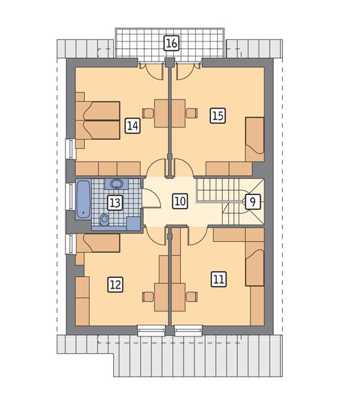 Rzut poddasza POW. 91,5 m²