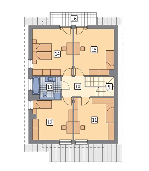 Rzut poddasza POW. 91,5 m²