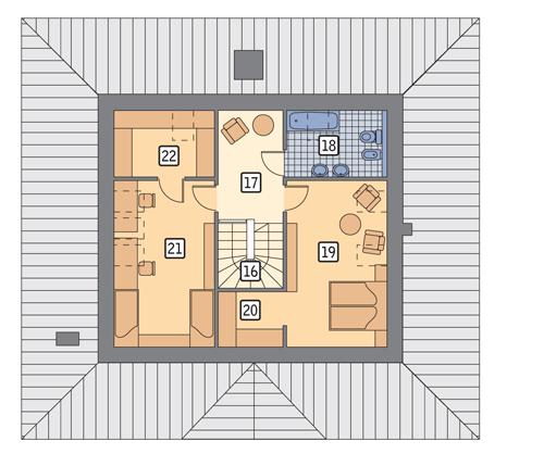 Rzut poddasza POW. 67,7 m²