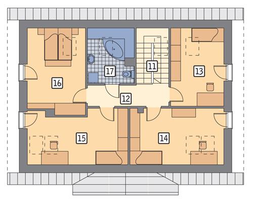 Rzut poddasza POW. 90,0 m²
