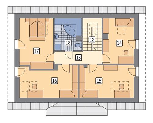 Rzut poddasza POW. 89,7 m²