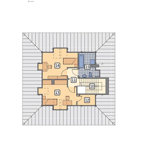 Rzut poddasza POW. 49,6 m²
