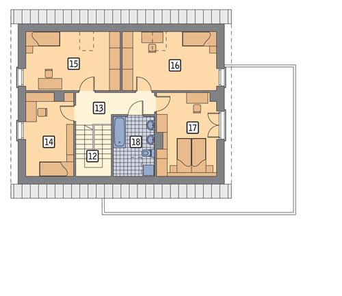 Rzut poddasza POW. 82,1 m²